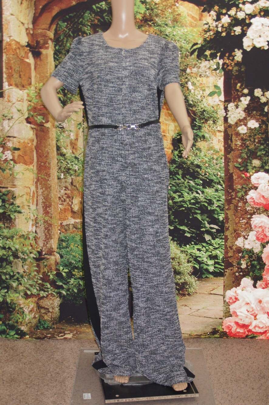 Tommy Hilfiger Black/White Short Sleeve Jumpsuit size 14